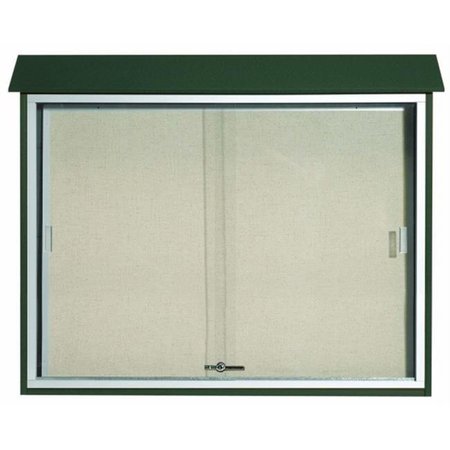 AARCO Aarco Products  Inc. PLDS3645-4 Green Sliding Door Plastic Lumber Message Center with Vinyl Posting Surface 36 in.H x 45 in.W PLDS3645-4